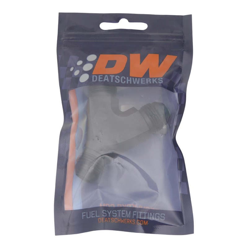 DeatschWerks 8AN Male Flare Y Fitting Anodized Matte Black - Image 2