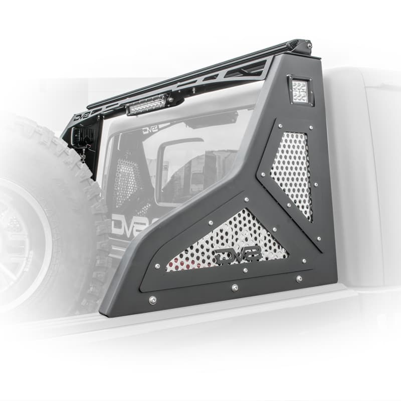 DV8 Offroad Chase Rack for Jeep Gladiator with Mesh Aluminum and Light Mounts - Image 2