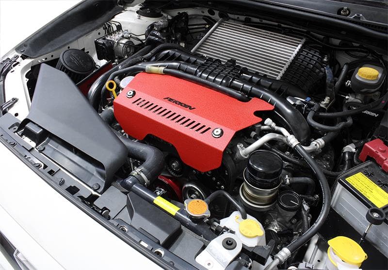 Perrin Performance Pulley Cover for 15-21 Subaru WRX Red - Image 3