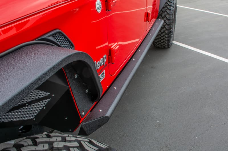 DV8 Offroad Rock Slider Steps for 2019+ Jeep Gladiator with Anti-Slip Panels - Image 4