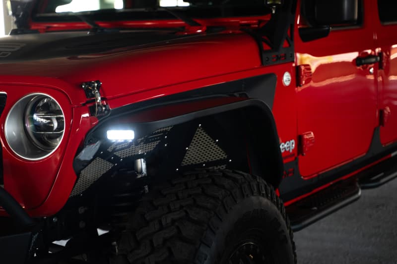 DV8 Offroad Slim Steel Fender Flares for Jeep Gladiator with Dual Stage Dayti... - Image 4