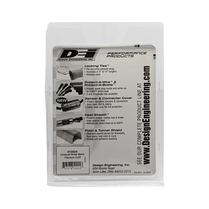 DEI Titanium Exhaust Wrap Black 2" x 50ft High-Heat 1800°F Thermal Insulation - Image 3