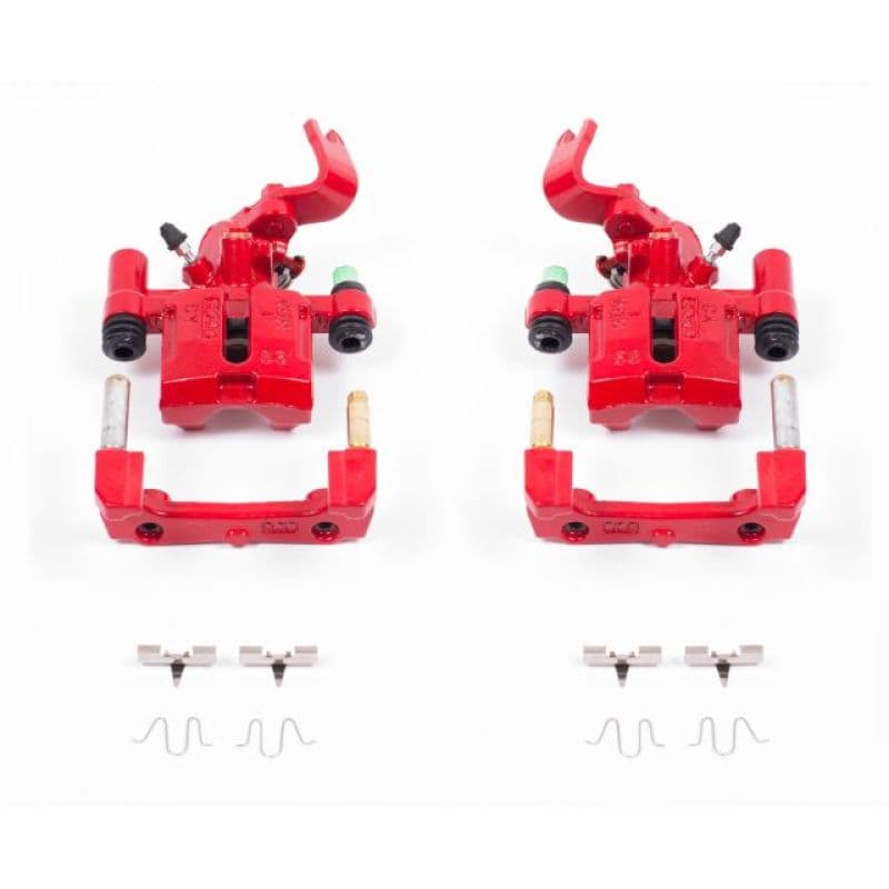 PowerStop Brake Calipers Pair Powder Coated Red Durable High-Temp Finish