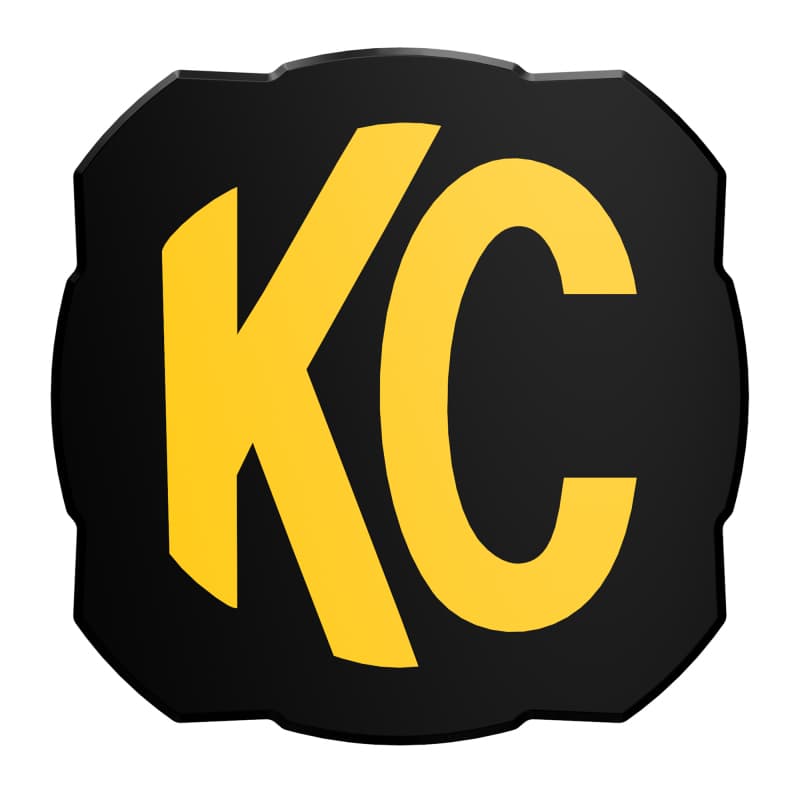 KC HiLiTES Light Cover for FLEX ERA 4 Polycarbonate Black with Yellow Logo