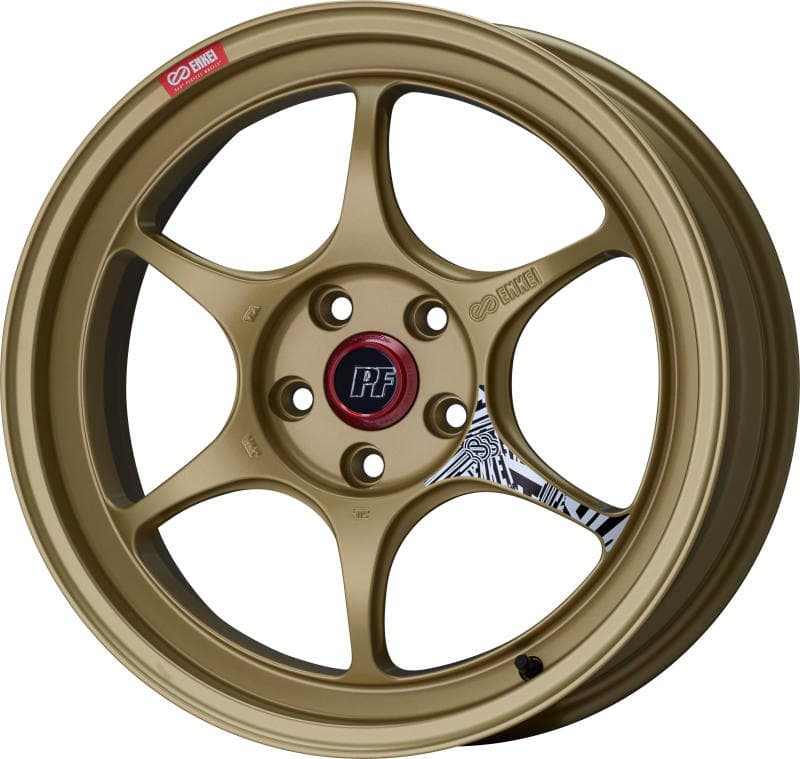 Enkei PF06 18x10.5 5x114.3 45mm Offset 75mm Bore Gold Wheels
