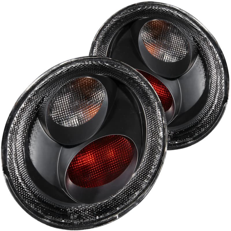 ANZO Tail Light Assembly Pair Clear Lens Black Housing