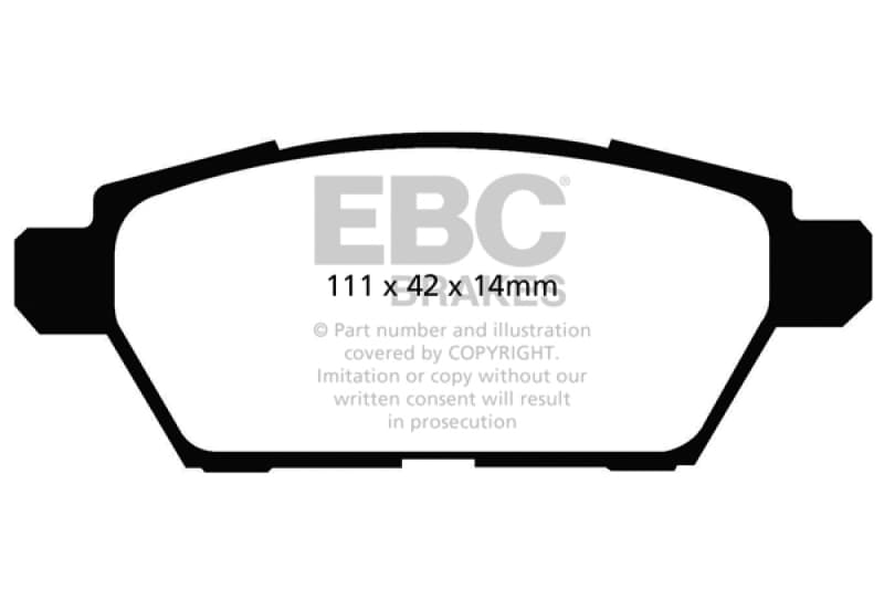 EBC Redstuff Brake Pad Set for Chevy C6 Low Dust Synthetic Fiber Ceramic