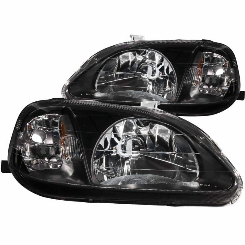 ANZO Crystal Headlights Pair Clear Lens Black Housing - Image 2
