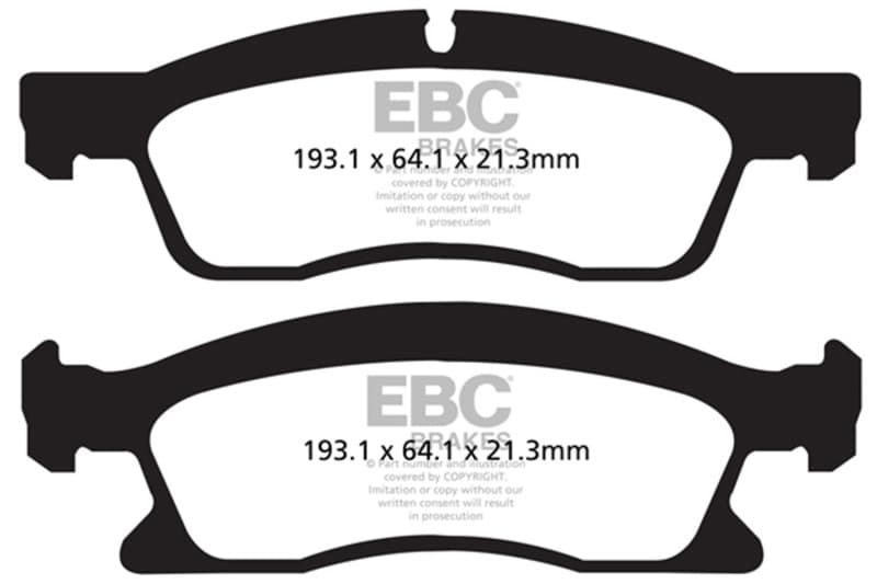 EBC Yellowstuff Brake Pad Set for Street and Track Driving Aramid Fiber Compound - Image 2