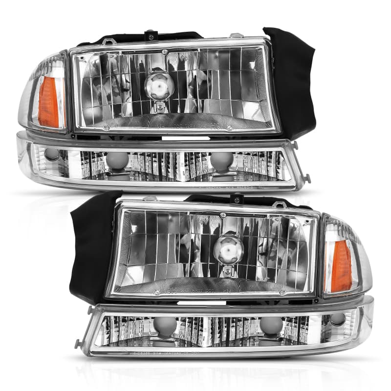 ANZO Crystal Headlights for Chevy C6 Clear Lens Black Housing Pair - Image 4