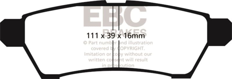 EBC Greenstuff 4x4 Brake Pad Set Heavy Duty Low Wear Offroad Resistant - Image 2