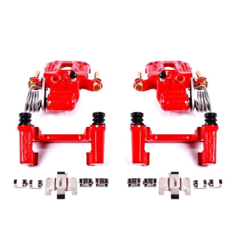 PowerStop Brake Calipers Pair Powder Coated Red Durable High-Temp Finish