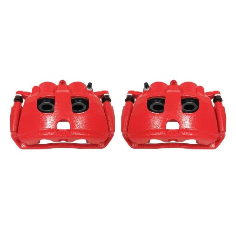 PowerStop Brake Calipers Pair Powder Coated Red High-Temperature Resistant