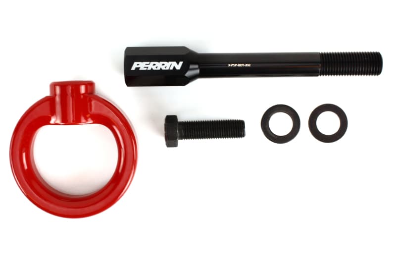 Perrin Performance Tow Hook Kit for 02-07 Subaru WRX/STI Front Red - Image 4