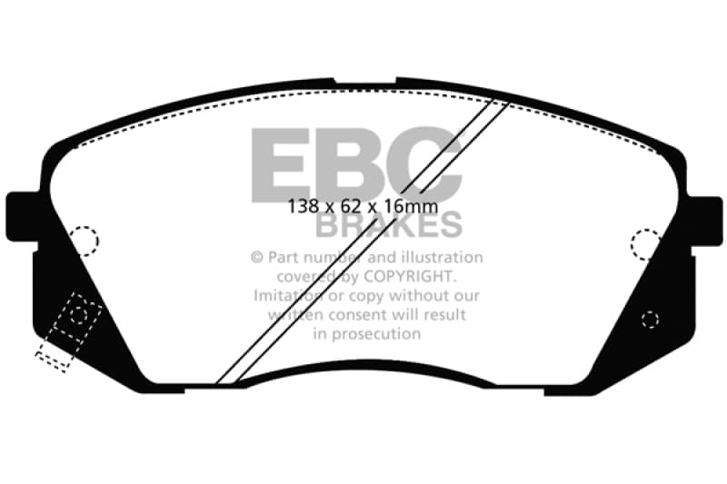 EBC Redstuff Brake Pad Set for Chevy C6 Low Dust Synthetic Fiber Ceramic