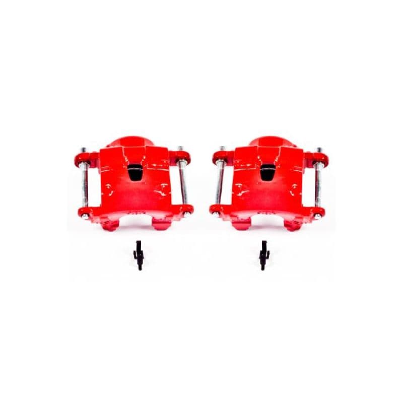 PowerStop Brake Calipers Pair Powder Coated Red High-Temp Resistant