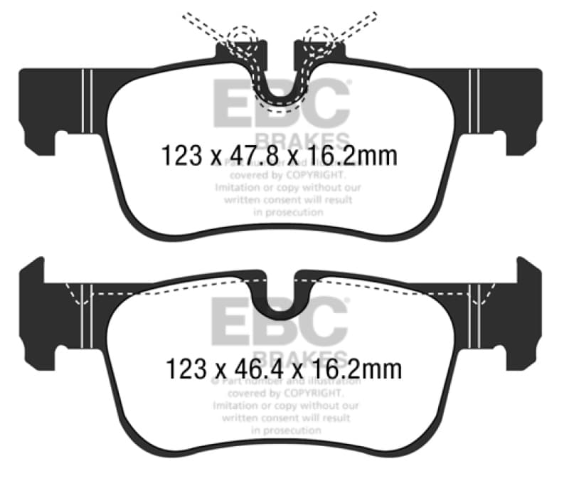 EBC Yellowstuff Brake Pad Set for Street and Track Driving Aramid Fiber Compound