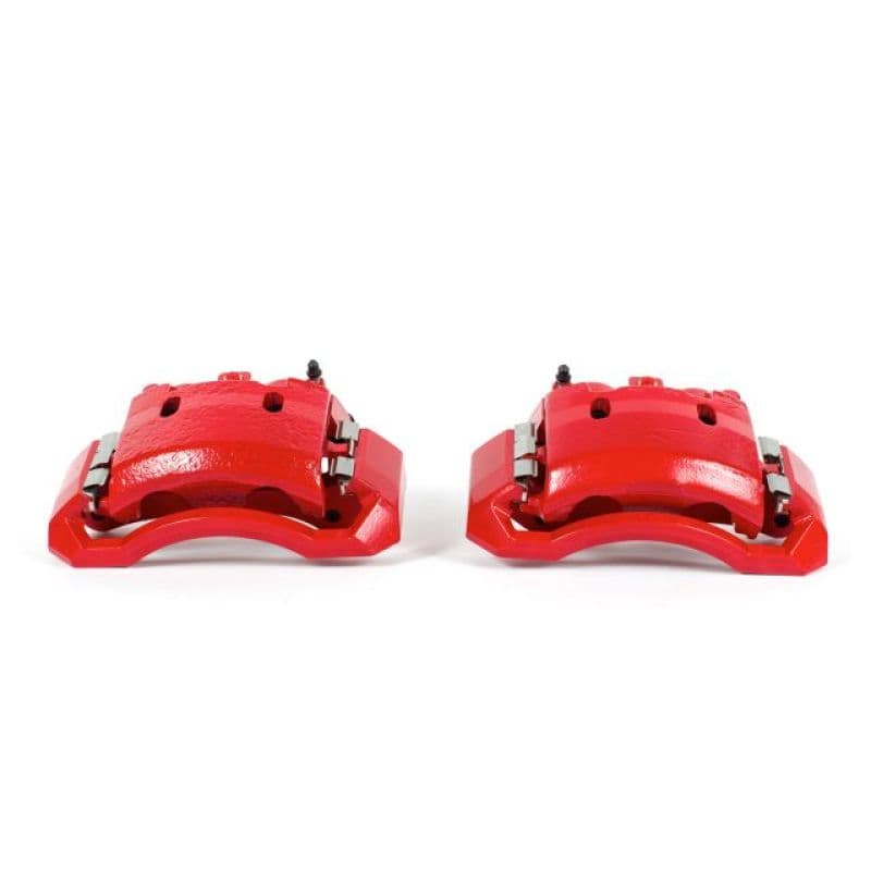 PowerStop Brake Calipers Pair Powder Coated Red High-Temperature Durable Coating