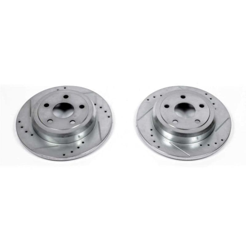 PowerStop Evolution Drilled/Slotted Rotor for OE Fit Silver Zinc Plated