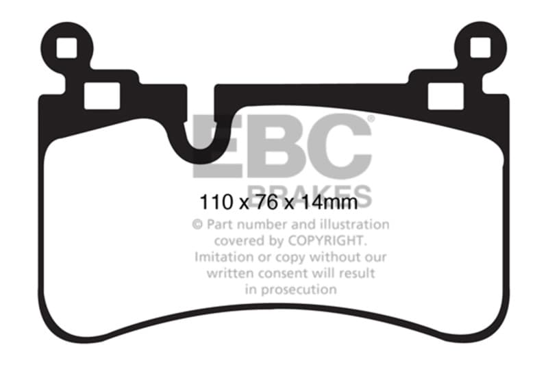 EBC Yellowstuff Brake Pad Set for Street & Track Driving High Friction Aramid... - Image 2