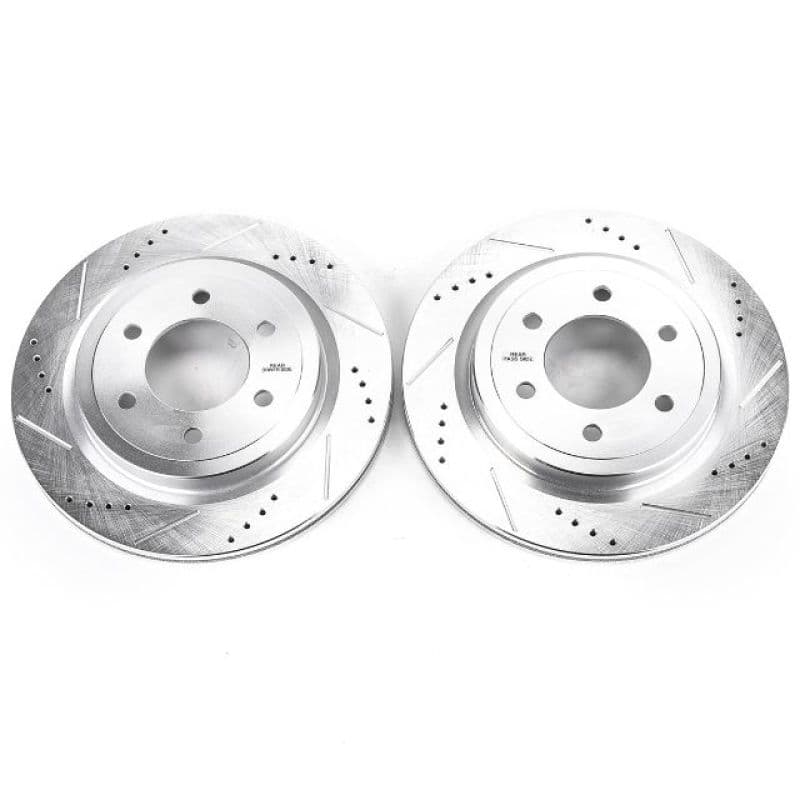 PowerStop Evolution Drilled/Slotted Rotor for OE Fit Silver Zinc Plated