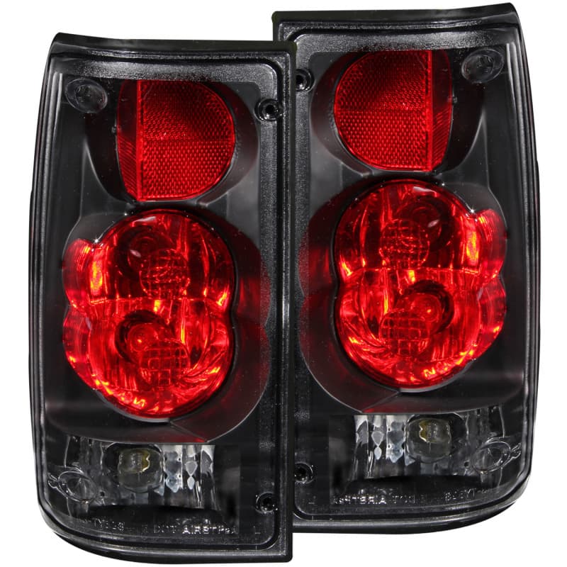 ANZO Taillight Assembly Pair Clear Lens Black Housing for Chevy C6