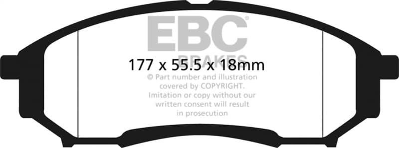 EBC Yellowstuff Brake Pad Set for Street and Track Driving High Performance - Image 2