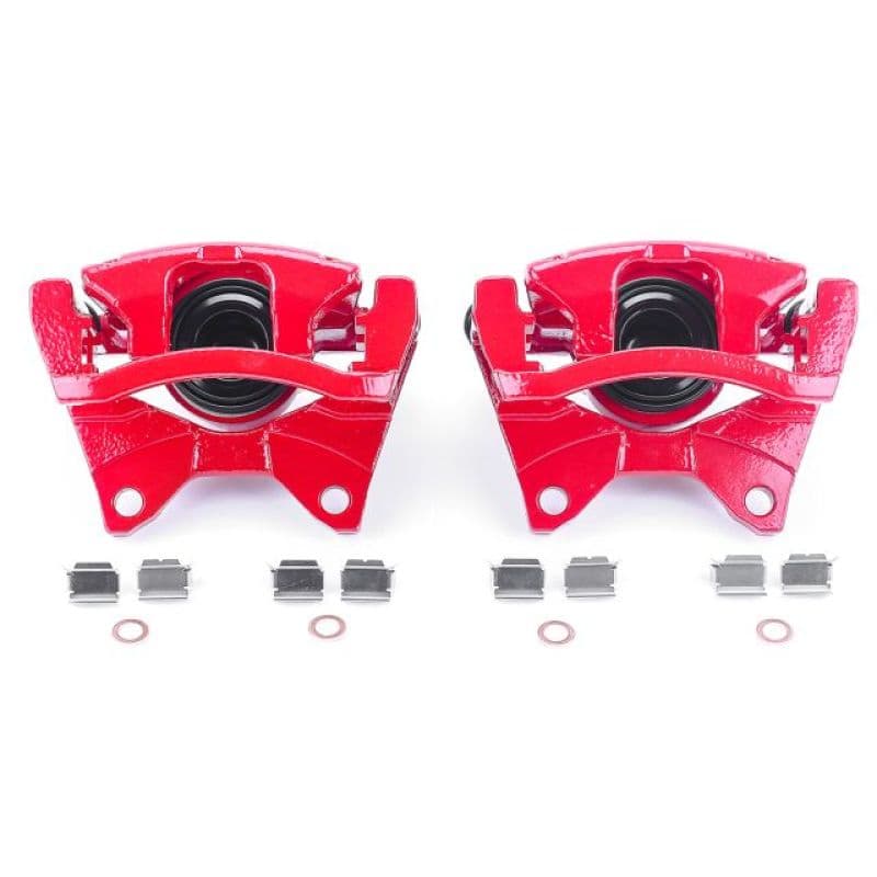 PowerStop Brake Calipers Pair High-Temp Red Powder Coated Durable Coating