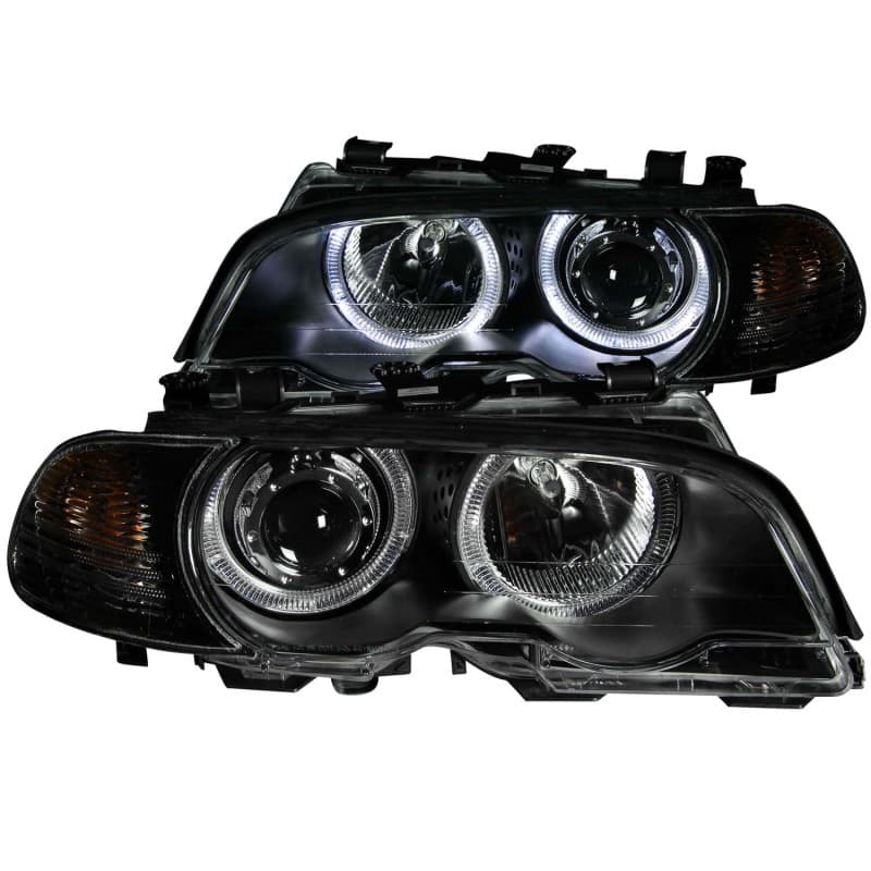 ANZO Projector Headlights for 2Dr Non-HID Models w/Halo Clear Lens Black Hous...