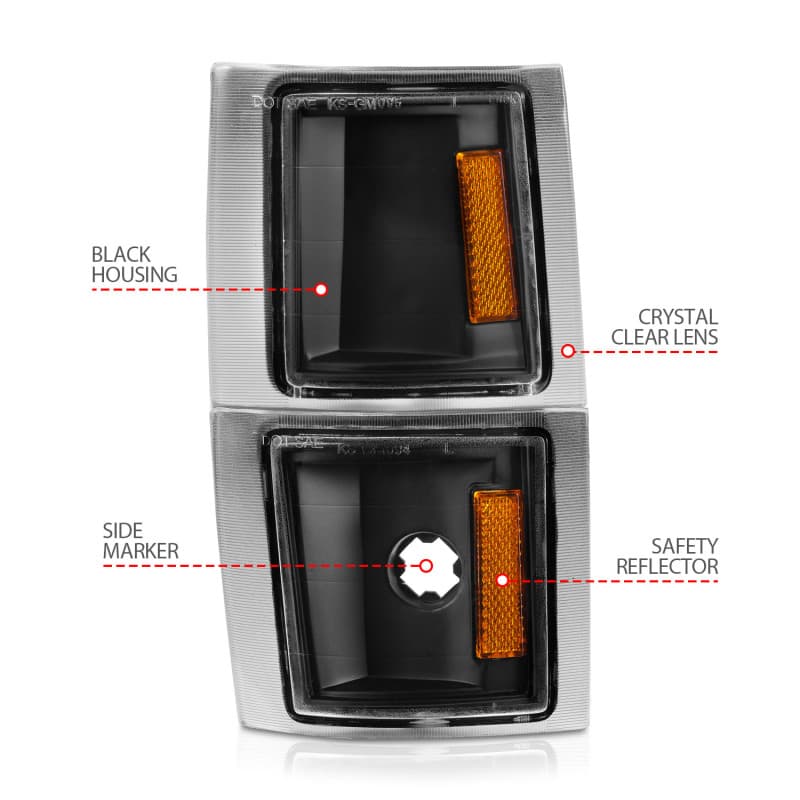 ANZO Cornering Light Assembly for Chevy C6 Euro Clear Lens Chrome Housing Pair - Image 5