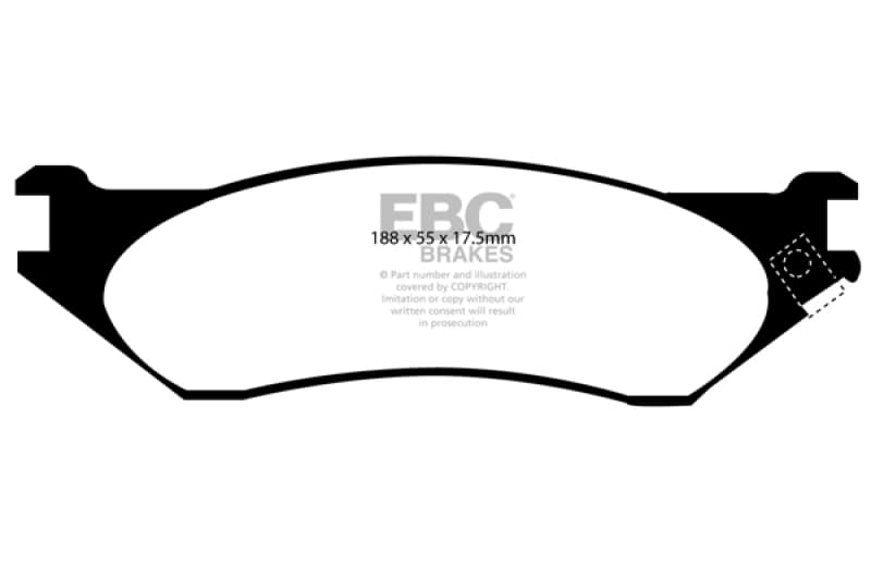 EBC Extra Duty Brake Pad Set for Heavy Duty Use High Friction ECO Technology