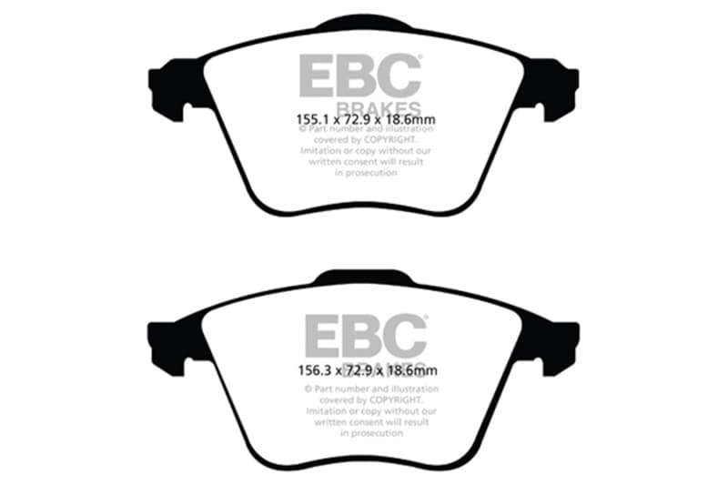 EBC Yellowstuff Brake Pad Set for Street and Track Driving Aramid Fiber Compound - Image 4