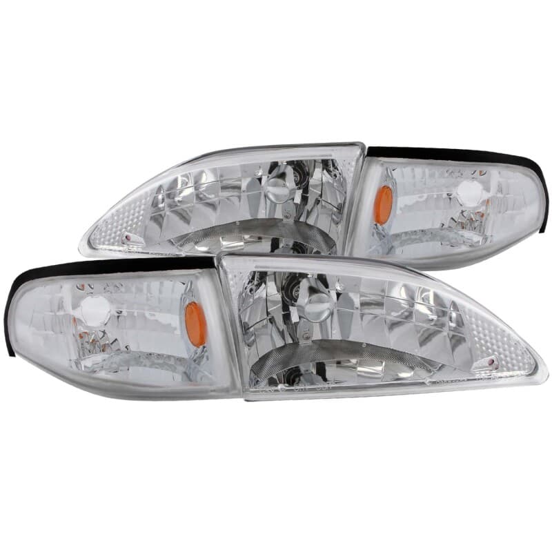 ANZO Crystal Headlights for Chevy C6 Clear Lens Chrome Housing Pair - Image 2