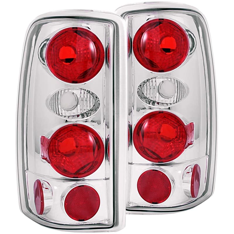 ANZO Tail Light Assembly for Chevy C6 Clear Lens Chrome Housing Pair