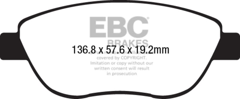 EBC Redstuff Brake Pad Set for Chevy C6 Low Dust Synthetic Fiber Ceramic