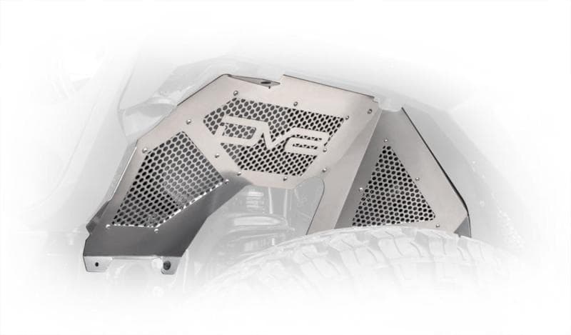 DV8 Offroad Inner Fender Liners for 2018+ Jeep JL Aluminum Black Front