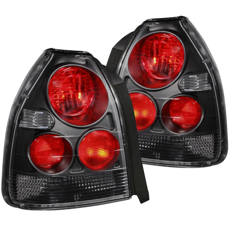 ANZO Tail Light Assembly for 3Dr Models Clear Lens Black Housing Pair