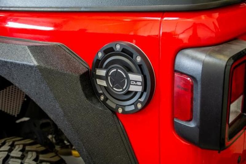 DV8 Offroad Fuel Door for Jeep JL CNC Machined Aluminum Dual Magnet Retainer - Image 2