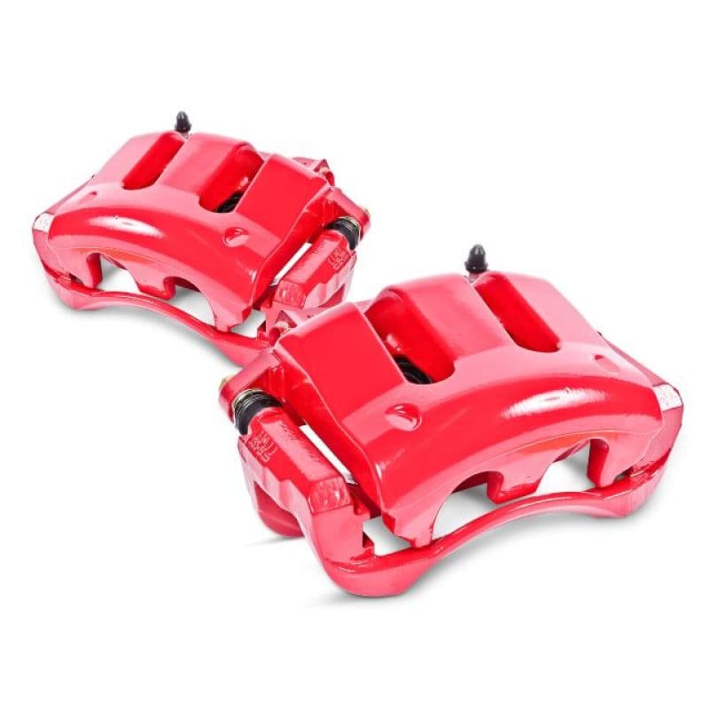 PowerStop Brake Calipers Powder Coated Red Pair Durable High-Temp Finish - Image 2