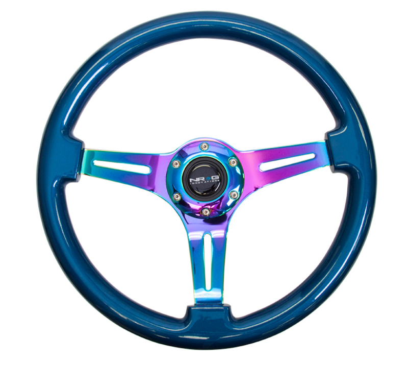 NRG Steering Wheel Classic Wood Grain 350mm Blue Pearl for Chevy C6
