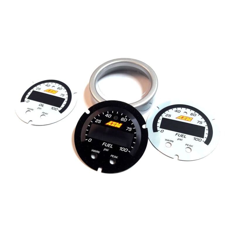 AEM X-Series Pressure Gauge 0-100psi Accessory Kit Silver Bezel - Image 3