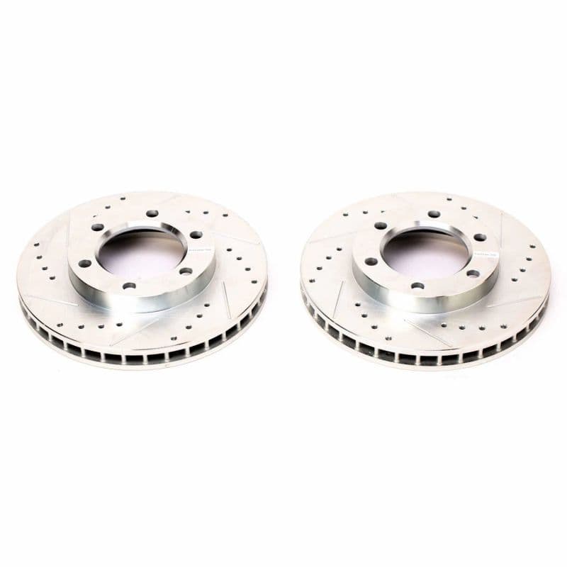 PowerStop Evolution Drilled/Slotted Rotor for OE Fit Silver Zinc Plated