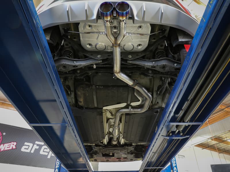 aFe Exhaust Axle Back for Chevy C6 3" Stainless Steel Dual 4.5" Carbon Fiber ... - Image 5