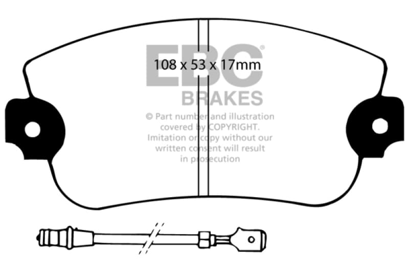 EBC Greenstuff Brake Pad Set for Street Driving High Initial Effect Up to 600°C