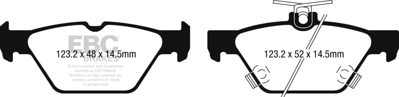 EBC Redstuff Brake Pad Set for Chevy C6 Low Dust Synthetic Fiber Ceramic