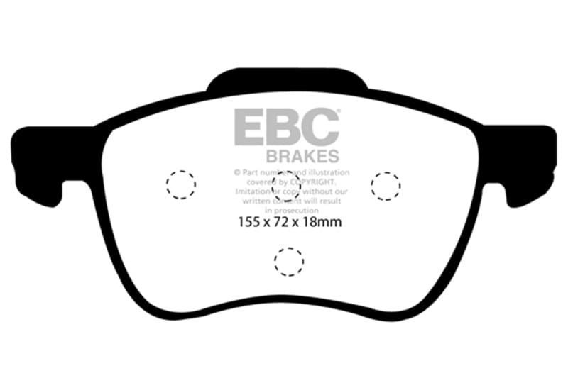 EBC Redstuff Brake Pad Set for Chevy C6 Low Dust Ceramic Compound - Image 2