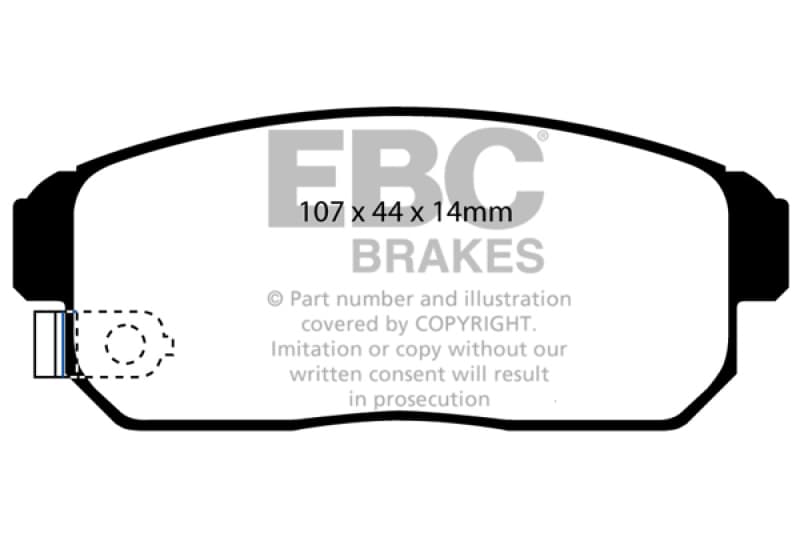 EBC Yellowstuff Brake Pad Set for Street and Track Driving Aramid Fiber Compound