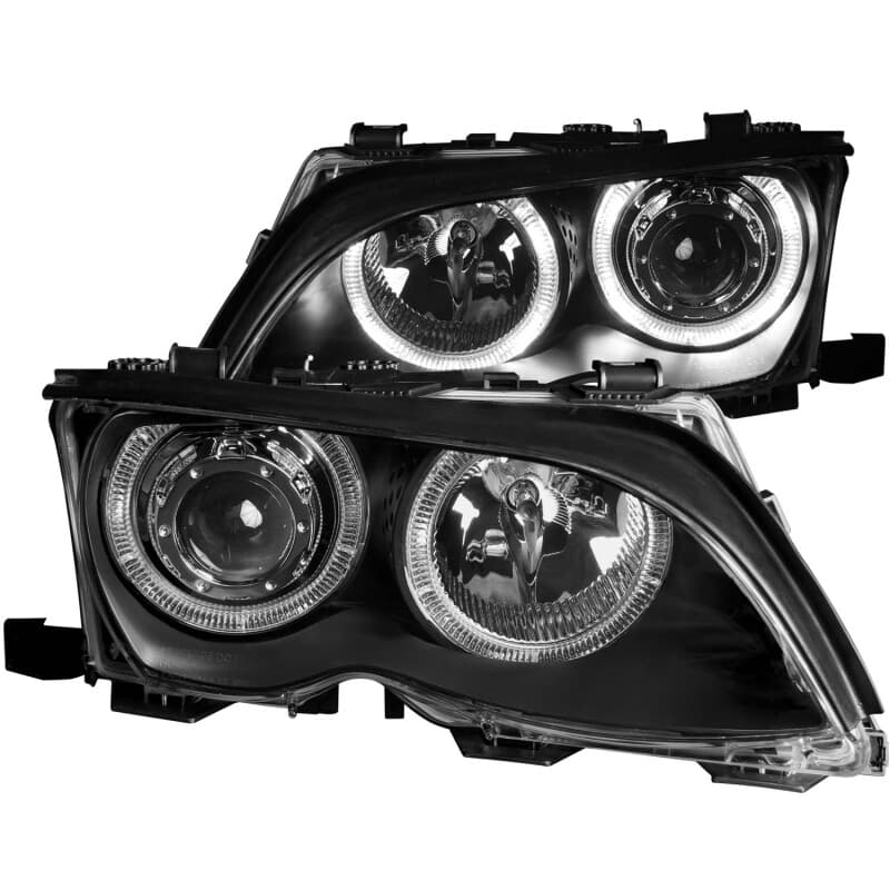 ANZO Projector Headlights with Halo for 4Dr Non HID Models Clear Lens Black H... - Image 2
