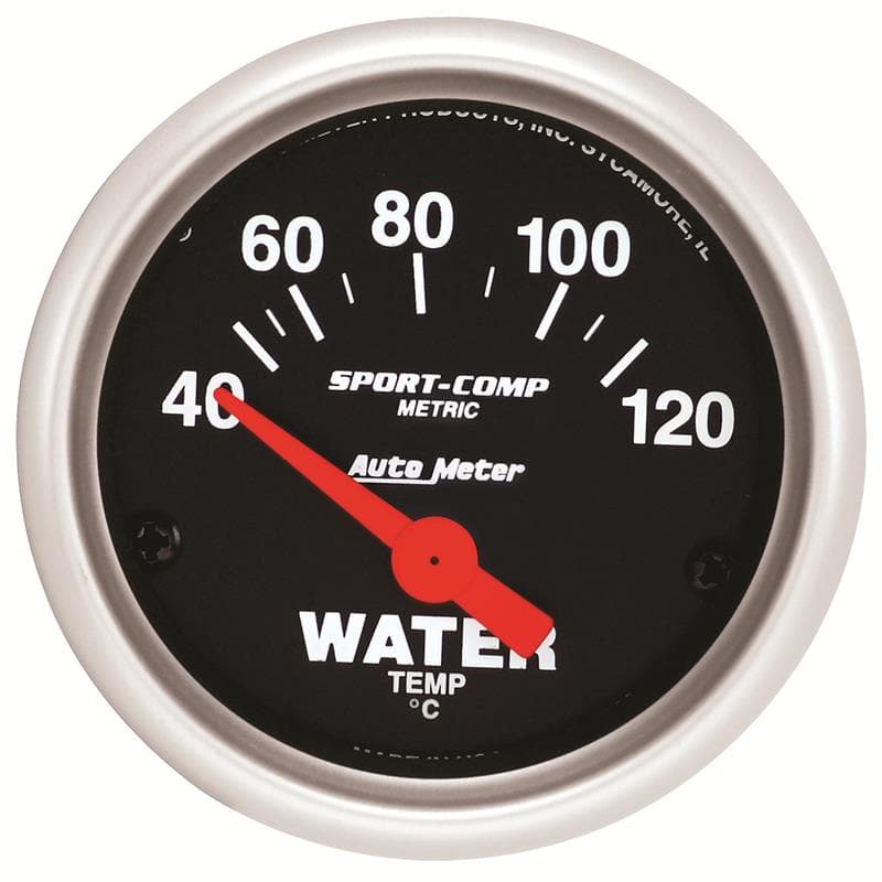 AutoMeter Water Temperature Gauge with 1/8" NPT Transducer for Universal Fit - Image 2