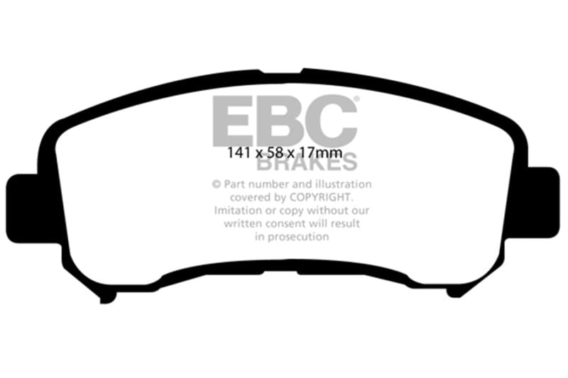 EBC Redstuff Brake Pad Set for Chevy C6 Low Dust Ceramic Fiber Compound - Image 2